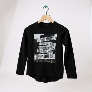 Guess Girls Black Long Sleeve Graphic Tee Size 10